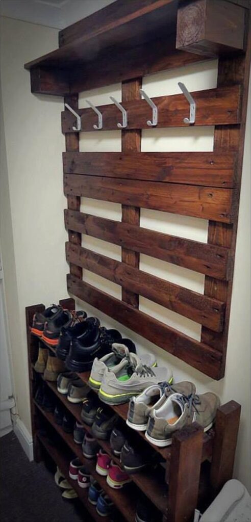 Recycled Wooden Pallet Coat racks and Shoe Racks – Pallet Tips
